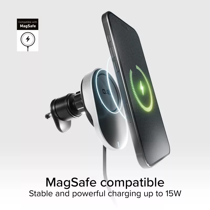 SBS MagSafe magnetická 15W nabíjačka s vyťahovacím káblom - čierna