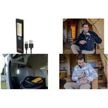 Brennenstuhl LED akumulátorová prenosná lampa PL 200 AC, čierna/sivá, 200 lm, COB LED, USB-C, so sponou a magnetom