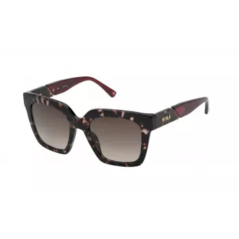 Nina Ricci SNR3185201GQ dámske slnečné okuliare - čierny acetátový rám so sivými gradientovými sklami, 52 mm