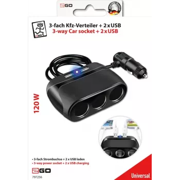 2GO 797256 Autonabíjačka pre mobilné zariadenia, čierna
