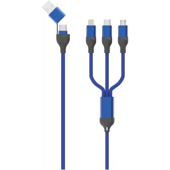 2GO 797360 USB kábel 1,2 m USB A/USB C/USB C/Micro-USB B/Lightning čierna - modrá