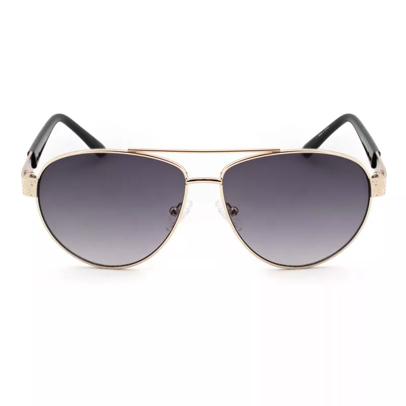 Guess GF0414-6032B unisex hranaté slnečné okuliare, lesklý čierny rám, hnedé gradientové sklo, 60/12/140 mm