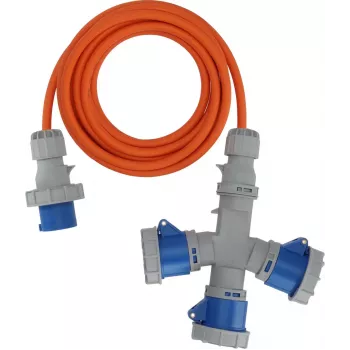 Brennenstuhl 1167670205 predlžovací kábel 2m H07RN-F 3G 2.5mm² 16A 230V IP44 Schuko sivá/modrá/oranžová