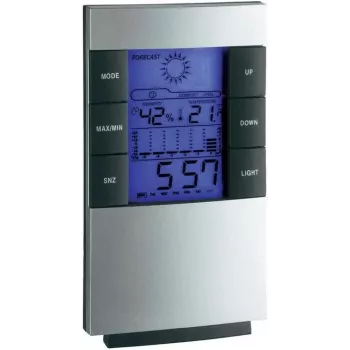 TFA 35.1087 elektronická meteorologická stanica s bezdrôtovým vonkajším senzorom, LCD displej, rádiové hodiny, predpoveď počasia, fáza mesiaca, budík