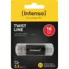 INTENSO Twist Line 16 GB USB kľúč antracitový/transparentný USB-A 3.2 Gen 1 USB-C 3.2 Gen 1