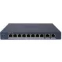 Hikvision DS-3E1510P-EI/M(B) LinkVu 10-portový Layer 2 managed PoE switch s 8 PoE portmi a 2 SFP uplinkami