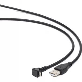Gembird USB 2.0 kábel USB-A na Micro-USB-B 1,8m čierny 90-stupňový zahnutý