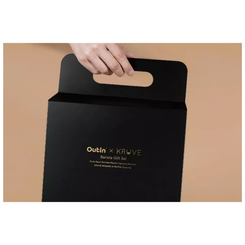 OutIn Nano x Kruve prenosný espresový varič darčeková sada čierna/zlatá