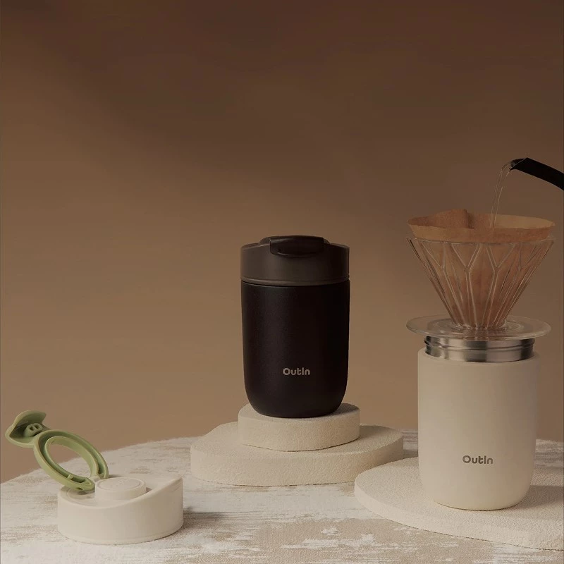 OutIn Travel Tumbler 350 ml, piesočná biela