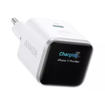 Anker Nano Charger 45W GaN USB-C ActiveShield 5.0 dotykový senzor iPhone Detection SmartDisplay biela