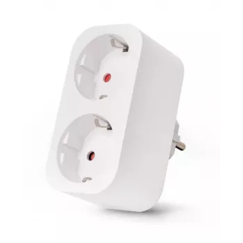ENTAC Smart WiFi dvojitý adaptér zásuvky ES-DSA-WIBLE, biela, 2 zásuvky, 3680 W