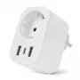 ENTAC Smart WiFi konektor 1x Schuko s 2x USB-A a 1x USB-C, biely