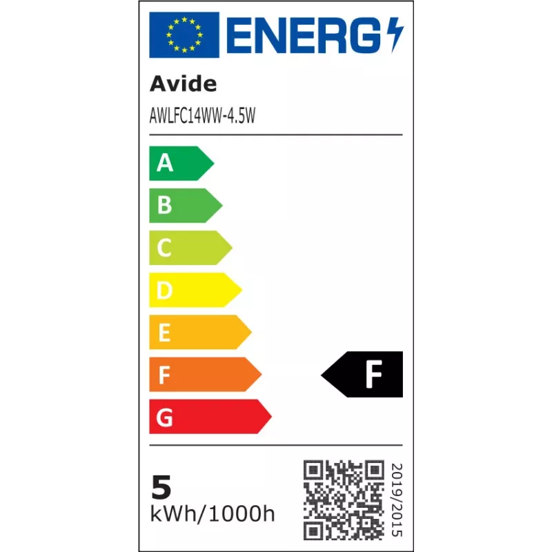 Avide LED filamentová sviečková žiarovka 4,5W E14 teplá biela 2700K