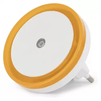 ENTAC nočné svetlo 0,5W okrúhle teplá biela oranžová so senzorom súmraku