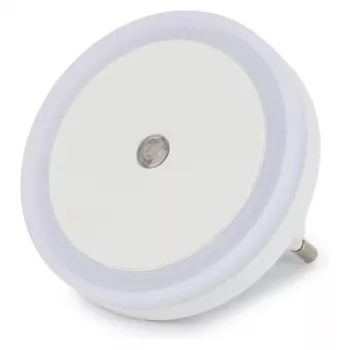 ENTAC LED nočné svetlo 0,5W okrúhle teplá biela so senzorom súmraku