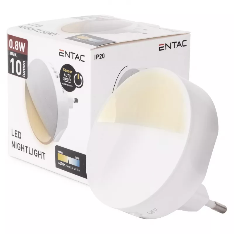 ENTAC nočné svetlo 0,8W CDS senzor súmraku (bez PIR senzora)