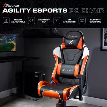X Rocker Agility eSports herná stolička - čierna/oranžová