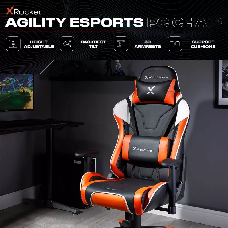 X Rocker Agility eSports herná stolička - čierna/oranžová