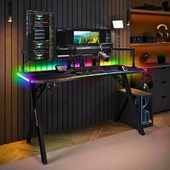 X Rocker Lumio XL RGB herný stôl s RGB osvetlením a podložkou pod myš, 140 cm