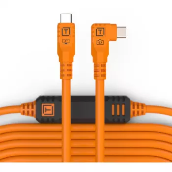Tether Tools TetherPro USB-C na USB-C Right Angle oranžový 9,4m