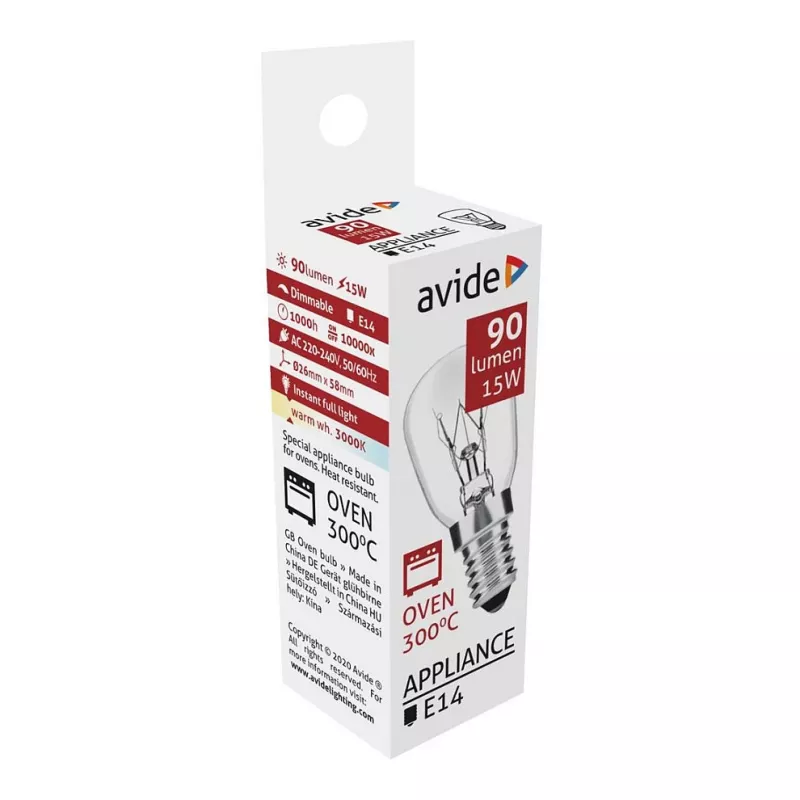 Avide lampa do rúry 300°C 90lm 15W E14 teplá biela 3000K