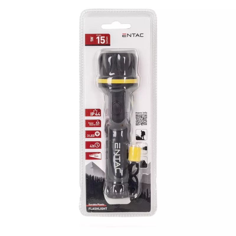 ENTAC EFL-2AA-PL LED baterka 2xAA ABS plast čierna 30 lúmenov