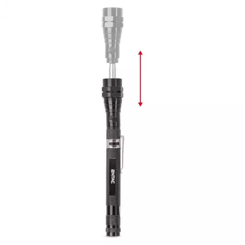ENTAC EFL-1W-FLEX-ALU 1W LED baterka s teleskopickým krkom, hliník, čierna