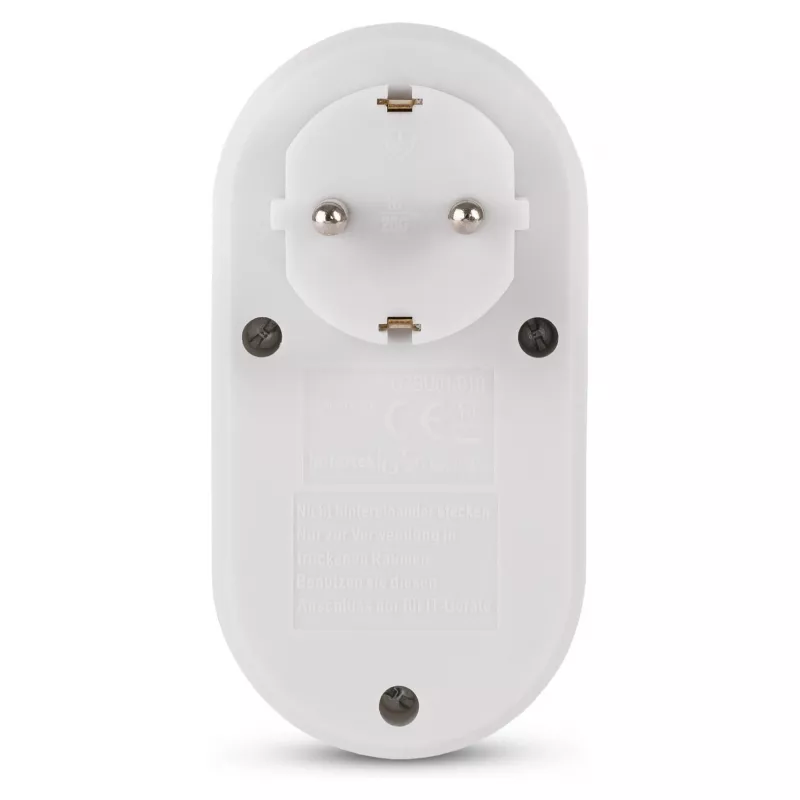 ENTAC zásuvkový adaptér s 2x USB-A biely