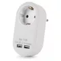 ENTAC zásuvkový adaptér s 2x USB-A biely