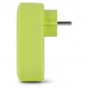 ENTAC zásuvkový adaptér s 2x USB-A limetková