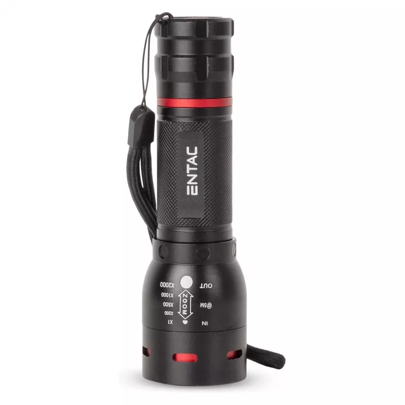 ENTAC EFL-ZOOM-5W-ALU zoomovateľná LED baterka 350 lúmenov čierna
