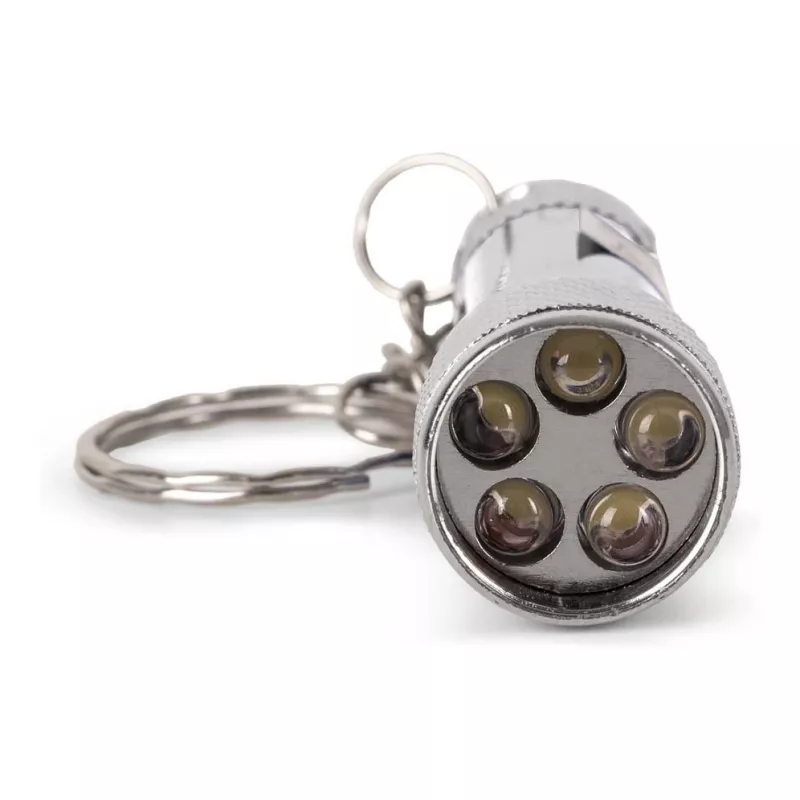 ENTAC 5 LED kľúčenka baterka strieborná