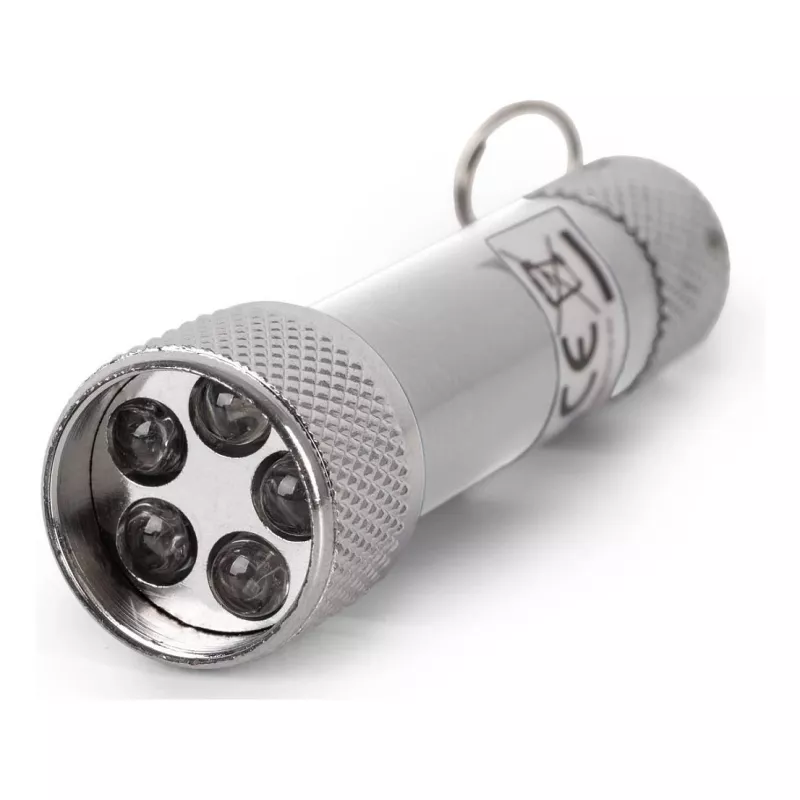 ENTAC 5 LED kľúčenka baterka strieborná