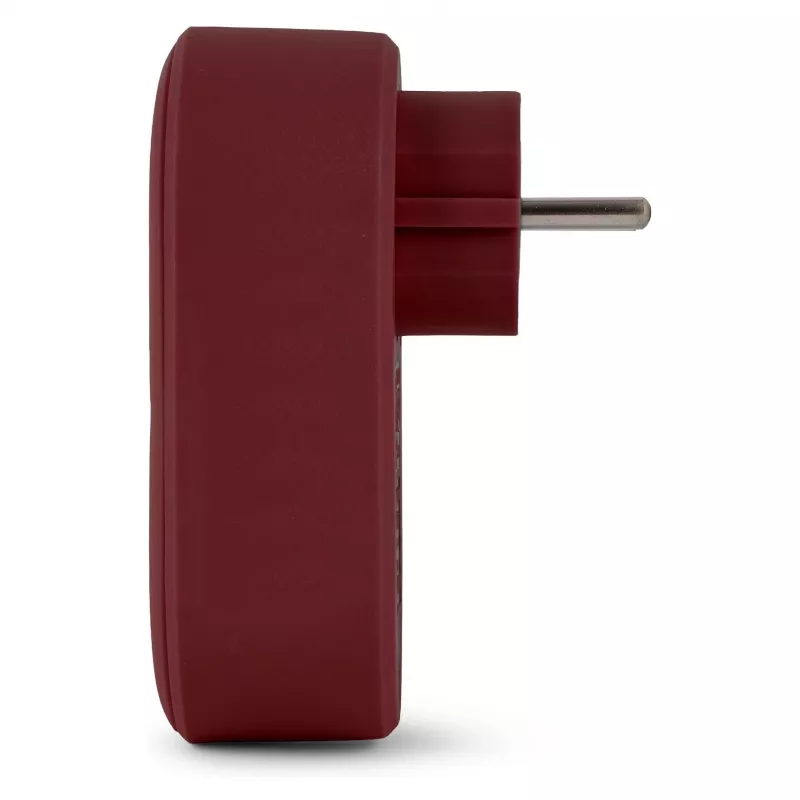 ENTAC zásuvkový adaptér s 2x USB-A bordový