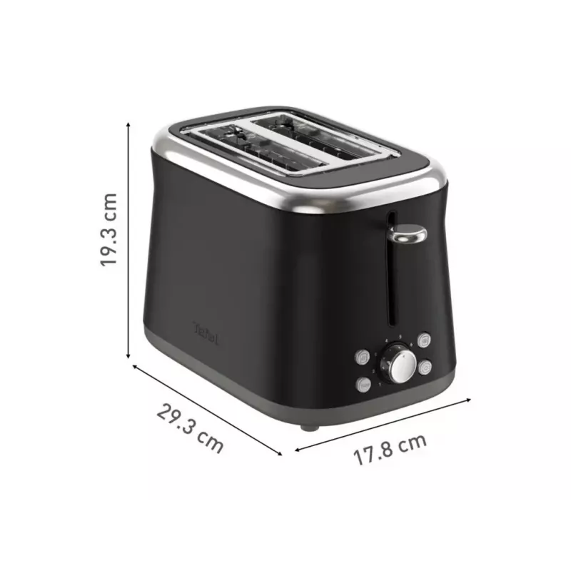 TEFAL hriankovač TT7208E0 Collection Retro 850 W 2 štrbiny nerez čierny