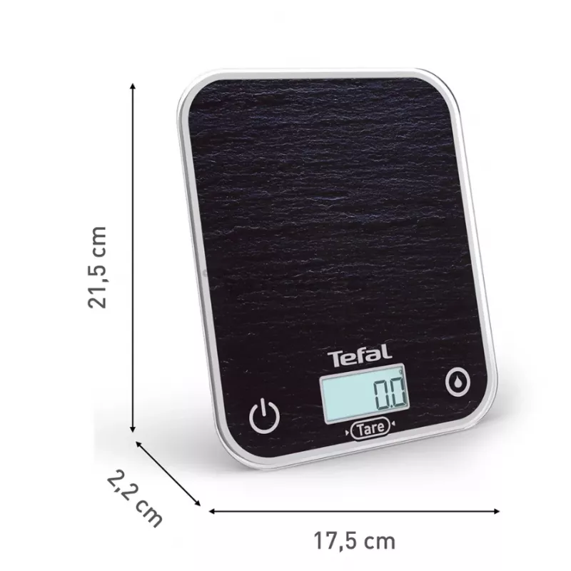 TEFAL kuchynská váha BC50D2V0 Optiss - digitálny LCD, kapacita 5 kg, čierna