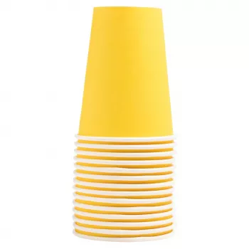 PROnappe 15 papierových pohárov 200 ml, žltá (89119I)