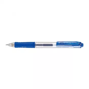 Pentel Hybrid Gel Grip Vysúvacia gélová ceruzka - modrý atrament - 0,7 mm stredný hrot - kovová spona - priehľadné modré telo