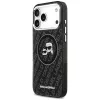 KARL LAGERFELD IML Glitter Karl & Choupette Heads Logo MagSafe puzdro pre iPhone 17 Pro Max, čierna