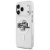 Karl Lagerfeld IML Glitter Karl & Choupette Sketch Logo MagSafe puzdro pre iPhone 17 Pro, transparentná