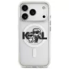 Karl Lagerfeld IML Glitter Karl & Choupette Sketch Logo MagSafe puzdro pre iPhone 17 Pro, transparentná