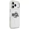 Karl Lagerfeld IML Glitter Karl & Choupette Sketch Logo MagSafe puzdro pre iPhone 17 Pro, transparentná
