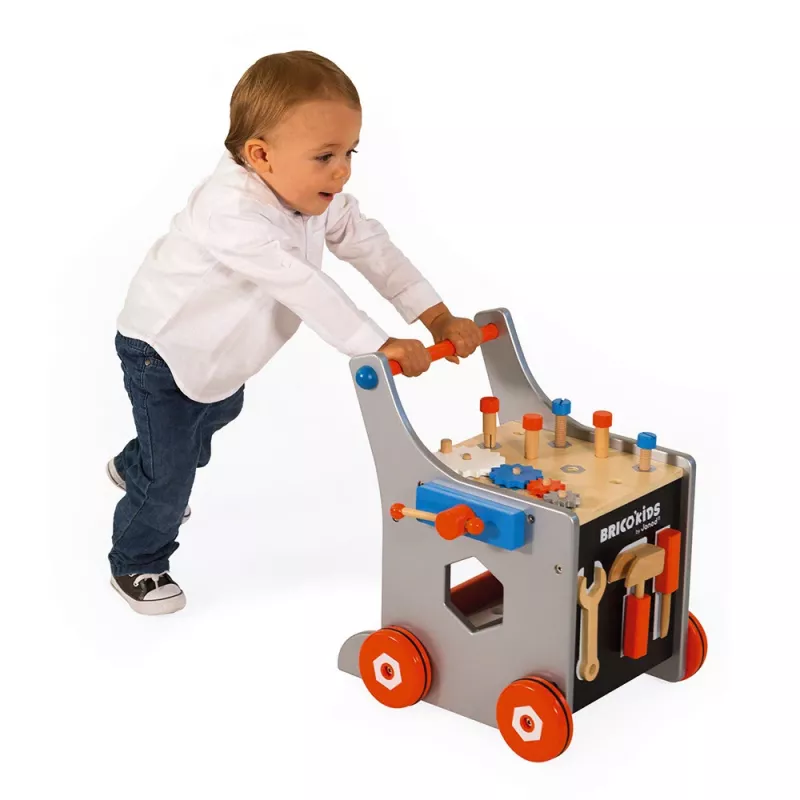 Janod Brico'Kids Magnetický vozík s pracovným stolom a náradím - 24 dielov