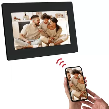AGFAPHOTO APF700 Wi-Fi 7-palcový digitálny fotorámik s 32 GB pamäťou, IPS-LCD dotykový displej, senzor pohybu, auto-rotácia, čierny