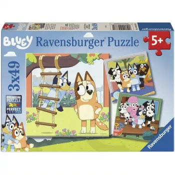 RAVENSBURGER detské puzzle Bluey - Creating Memories (3 x 49 dielov)
