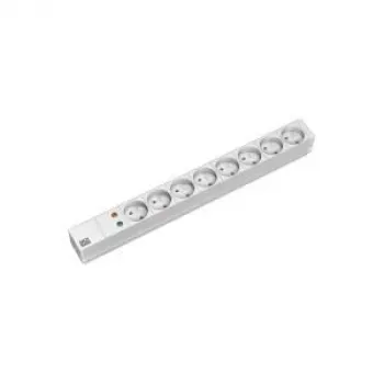 Bachmann 333.4061 Standard 1U PDU 8 zásuviek Schuko, 2 m kábel, prepäťová ochrana, sivá
