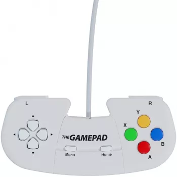 Retro Games The Gamepad White - káblový USB gamepad pre PC, Mac, ZX Spectrum, THEC64, THEA500 Mini - digitálny smerový kríž, 10 tlačidiel, 1,8 m kábel
