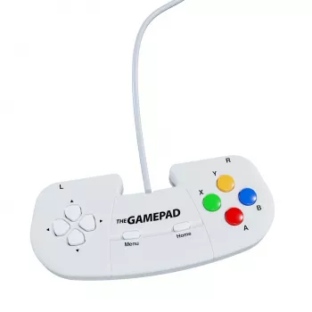 Retro Games The Gamepad White - káblový USB gamepad pre PC, Mac, ZX Spectrum, THEC64, THEA500 Mini - digitálny smerový kríž, 10 tlačidiel, 1,8 m kábel