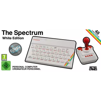 Retro Games The Spectrum White Edition - ZX Spectrum HD konzola s joystickom a viac ako 40 predinštalovanými hrami