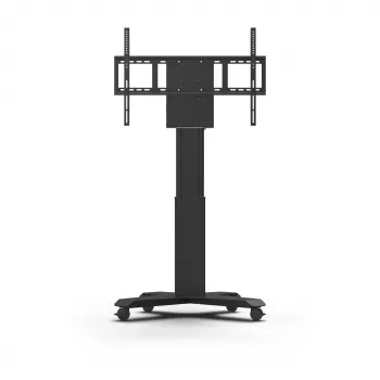 Kindermann DisplayLift² Mobile X-Fuss elektrický motorizovaný TV vozík pre 42-98 palcové displeje, nosnosť 150 kg, čierny/strieborný
